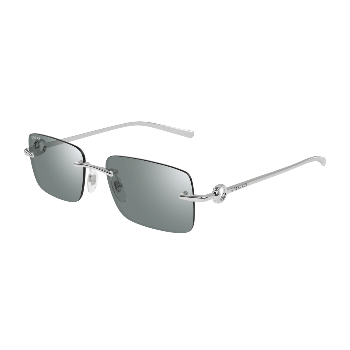 Gucci GG1703S Linea Horsebit 002 Silver Green Argento Metal Occhiali Da Sole