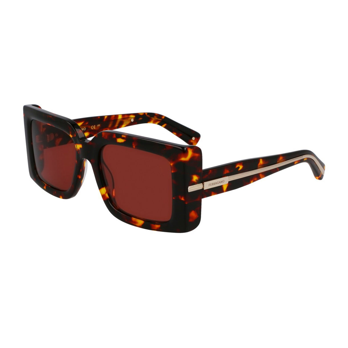 Salvatore Ferragamo SF2032S 242 Dark Tortoise Marrone Recycled Acetate Occhiali Da Sole