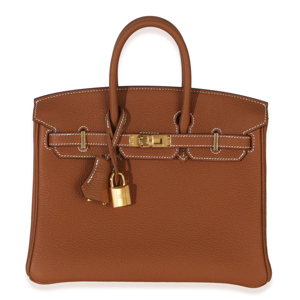 Hermès Gold Togo Birkin 25 Ghw Brown Leather Handbag Bag