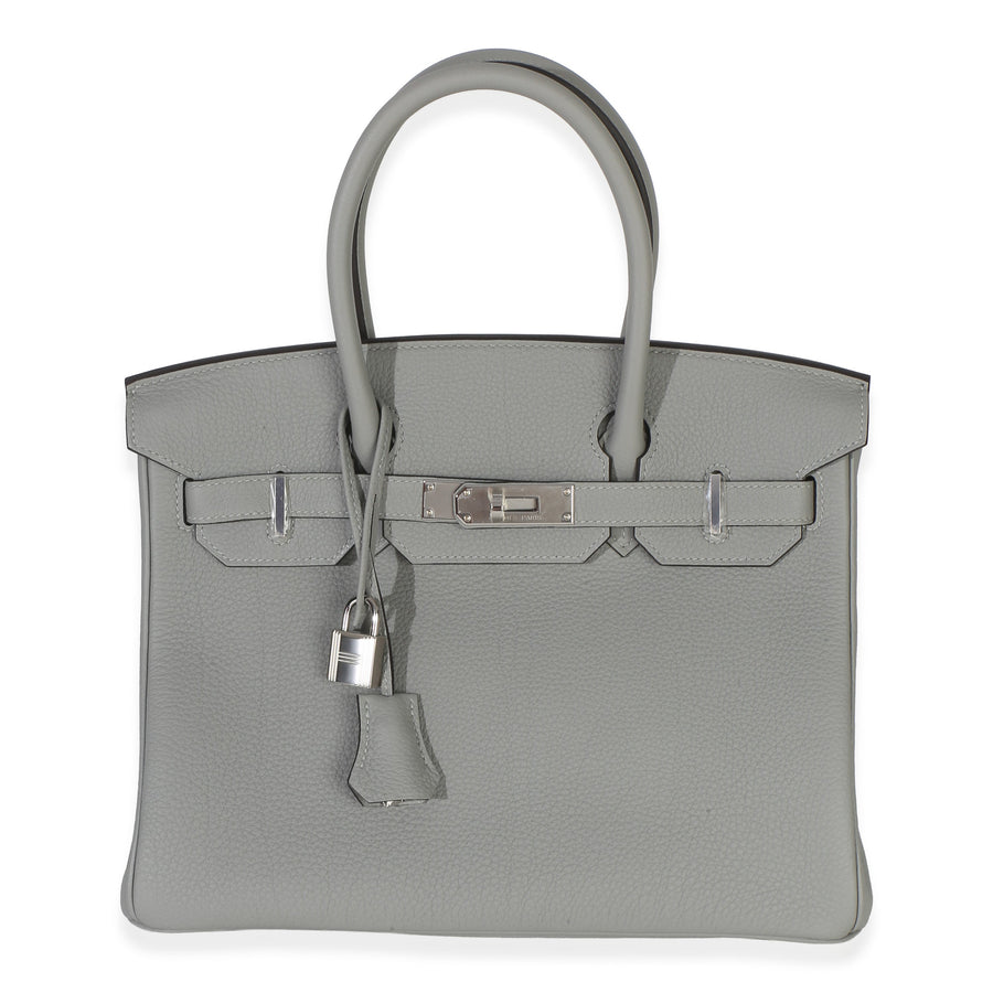 Hermès Gris Mouette Togo Birkin 30 Phw Gray Leather Handbag Bag