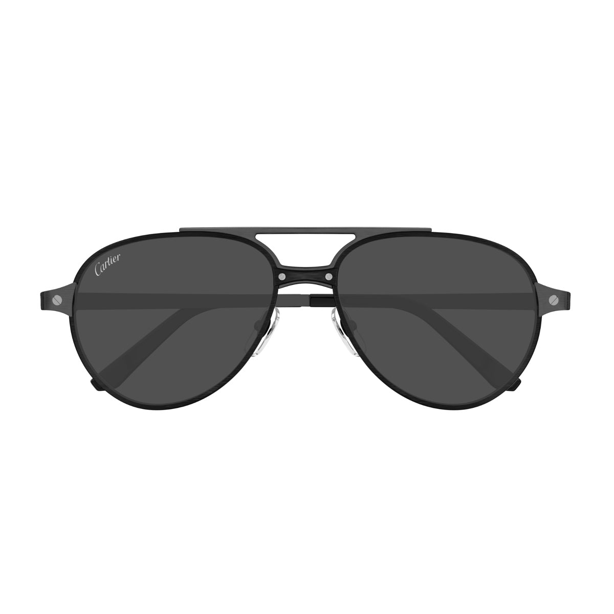 CT0476S Santos de Cartier 005 Black Ruthenium Smoke Grigio Metal Occhiali Da Sole