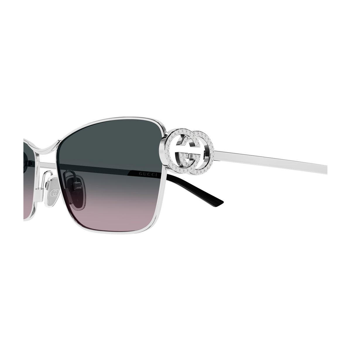 Gucci GG2045S Linea Emblem 002 Silver Grey Argento Metal Occhiali Da Sole